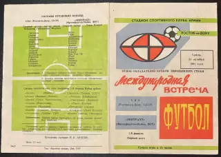 1981 СКА Ростов-на-Дону, СССР – Эйнтрахт Франкфурт-на-Майне, ФРГ 21.10.81