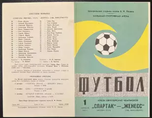 1980 Спартак Москва, СССР – Женесс Эш, Люксембург 01.10.80 *1вид