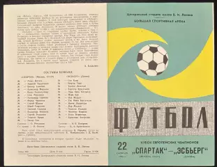1980 Спартак Москва, СССР – Эсбьерг Дания 22.10.80 *1вид