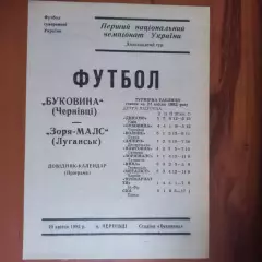 1992 Буковина Черновцы – Заря-Малс Луганск 29.04.1992(1ЧУ)