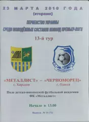 Металлист Харьков-Черноморец Одесса.23.03.2010.Чемпионат Украины.Молодежные.
