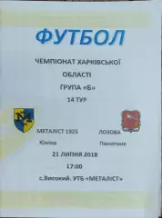 Металлист 1925 Юниор Харьков -Лозова.21.07.2018.Чемпионат Харьковской обл.