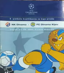Динамо Загреб Хорватия-Динамо Киев Украина.27.08.2003.Лига Чемпионов.