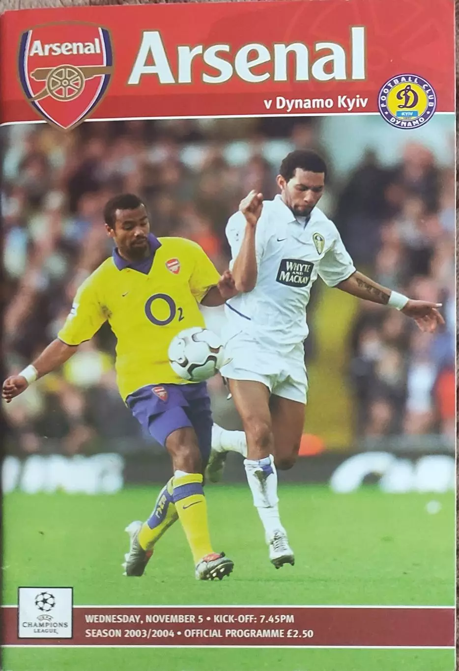 Арсенал Англия-Динамо Киев Украина.5.11.2003.Лига Чемпионов.