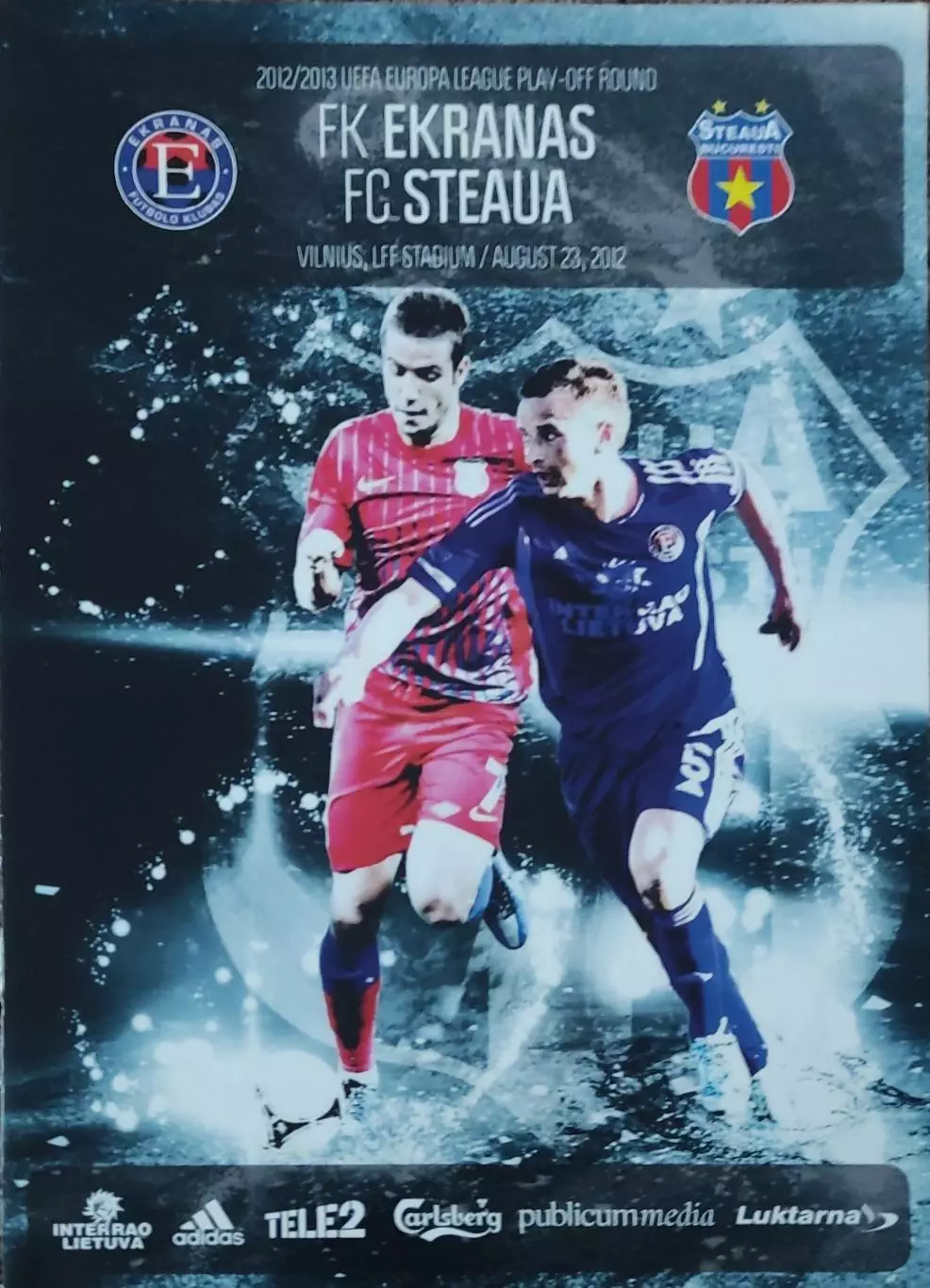 Экранас Литва-Стяуа Бухарест Румыния.23.08.2012.Лига Европы.