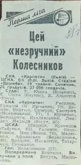 СКА Карпаты Львов-ЦСКА Москва.15.05.1988.Отчет о матче.