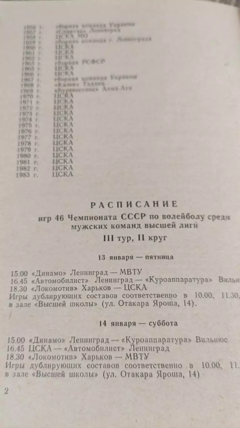 Волейбол.Харьков.13-19.01.1984.Чемпионат СССР. 1