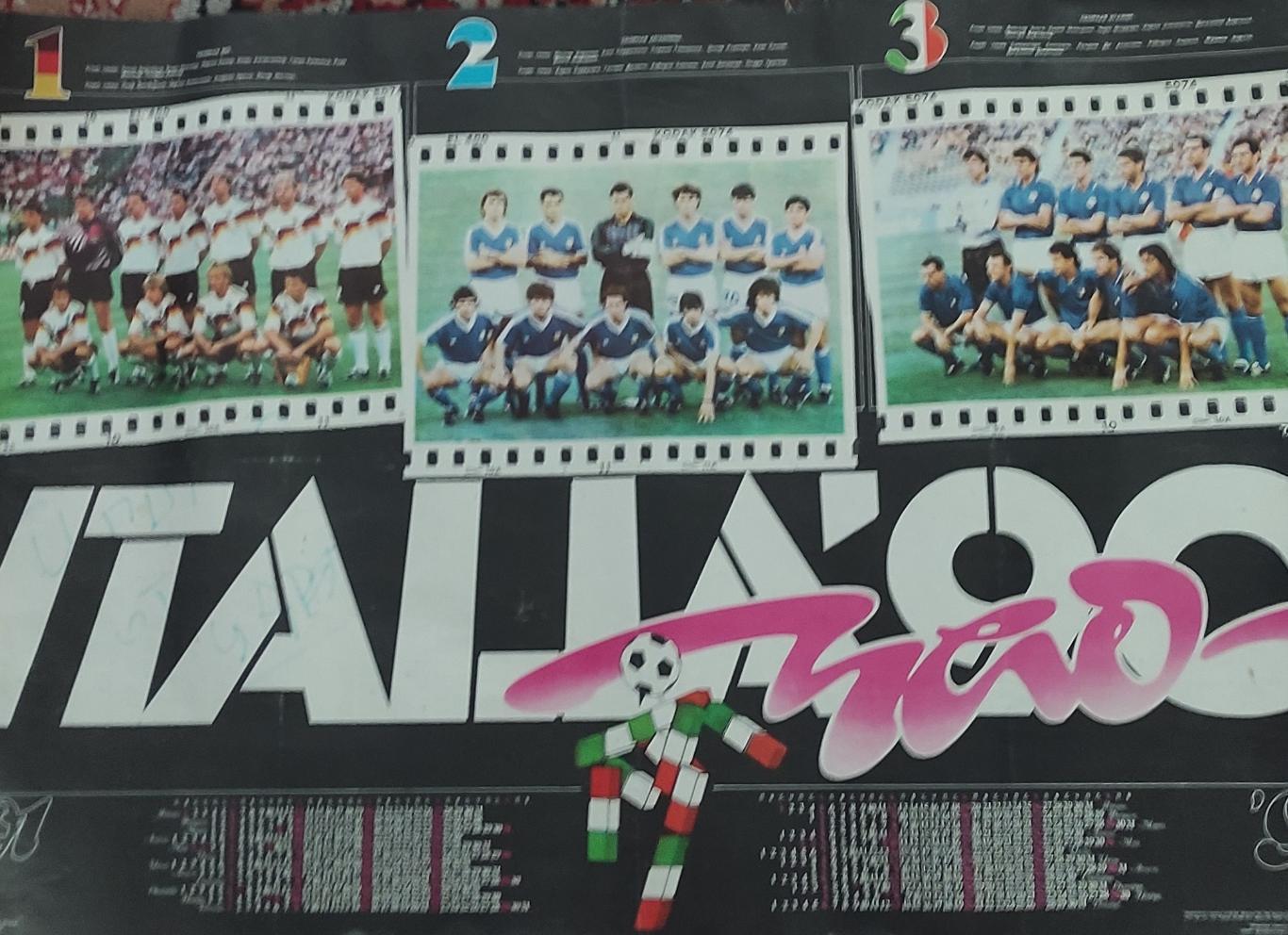 Плакат -календарь.1990.Чемпионат Мира.Призеры.
