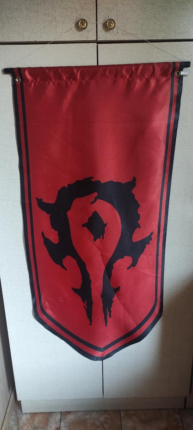 Знамя флаг Орды Варкрафт . World of Warcraft Horde Flag banner