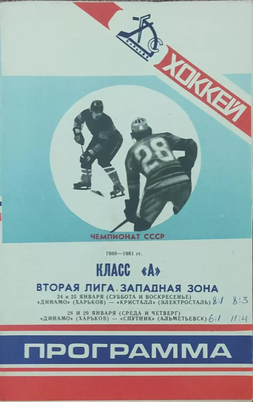 Динамо Харьков -Кристалл.24-25.01.+Спутник.28-29.01.1981.