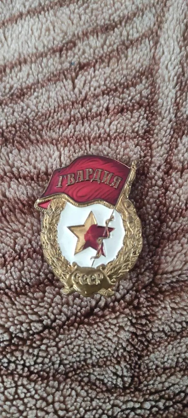 Знак Гвардия. Крепление -винт.Тяжелый, эмаль.