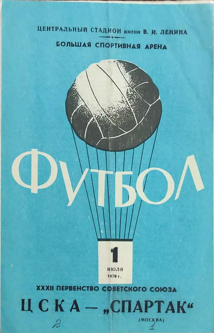 ЦСКА Москва -Спартак Москва.1.07.1970.Чемпионат СССР.