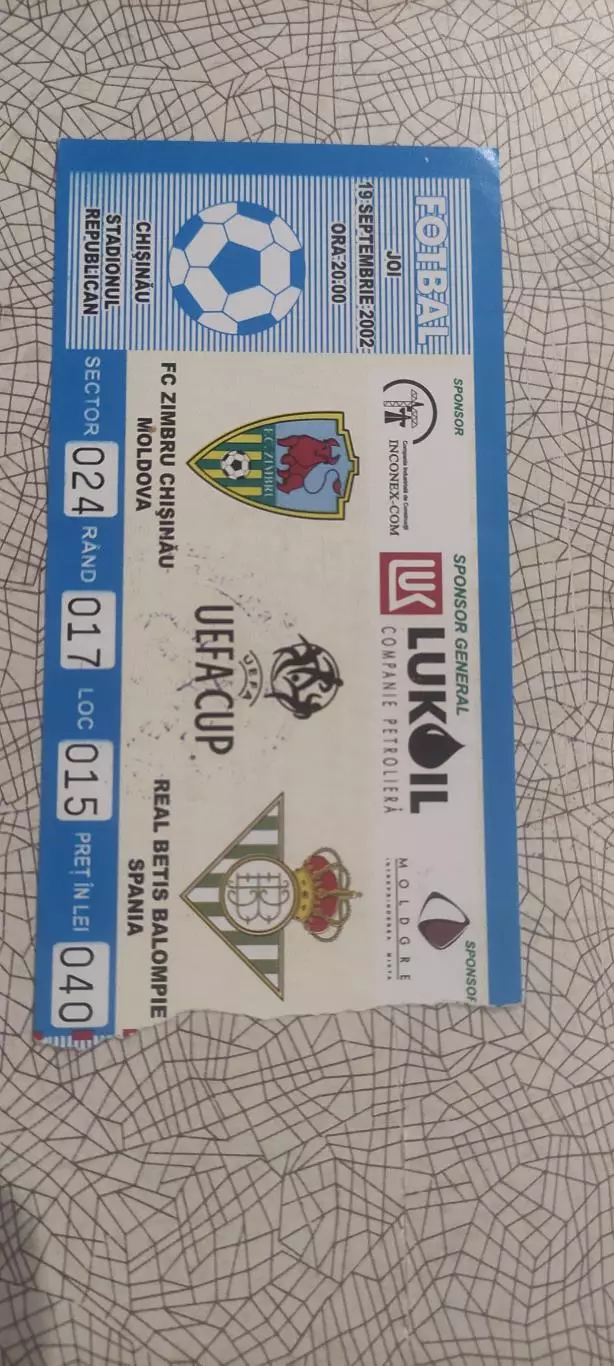 Зимбру Молдова-Бетис Испания.19.09.2002.