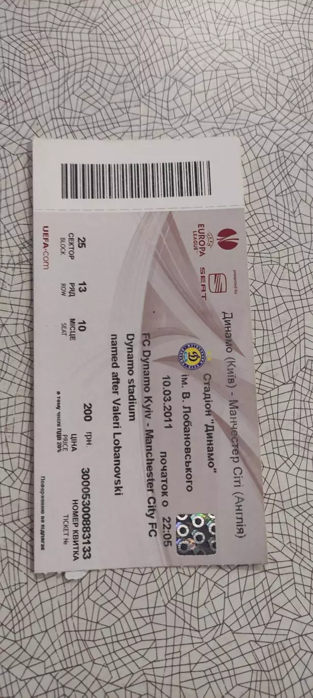 Динамо Киев Украина-Манчестер Сити Англия.10.03.2011.Идеал.