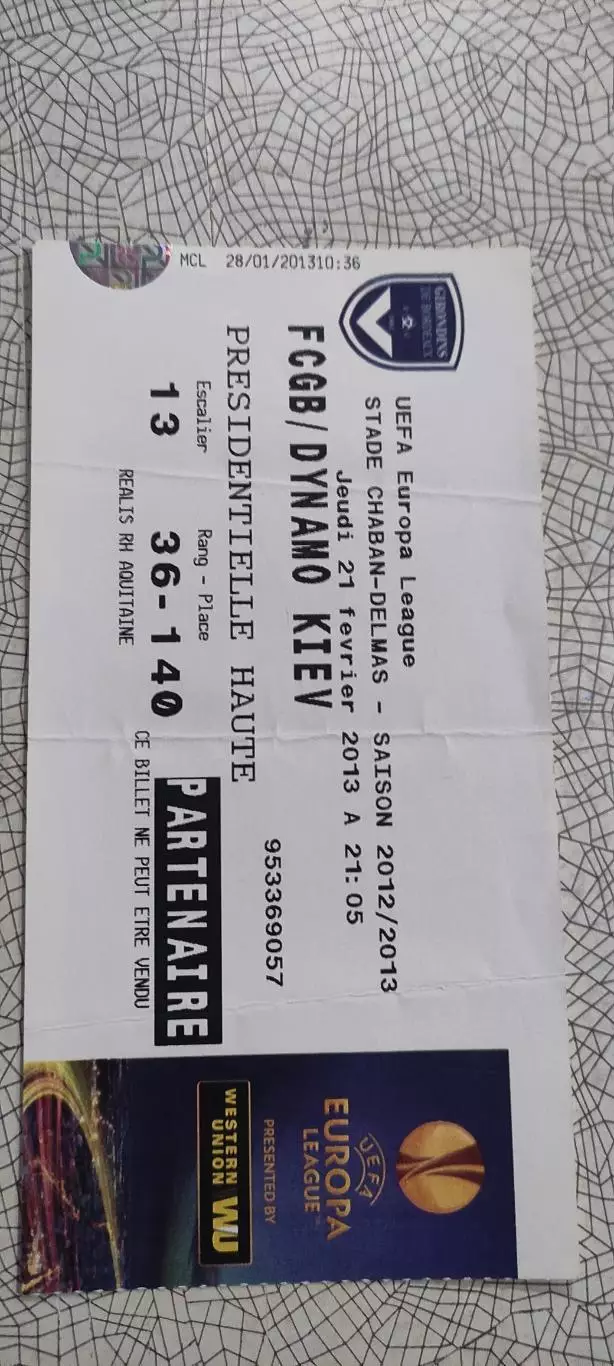 Бордо Франция -Динамо Киев Украина.21.02.2013.