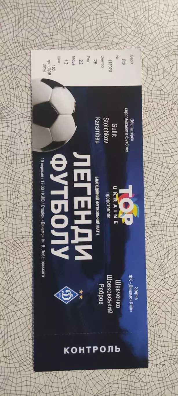 Сборная Динамо Киев -Сборная звёзд европейского футбола.Идеал.