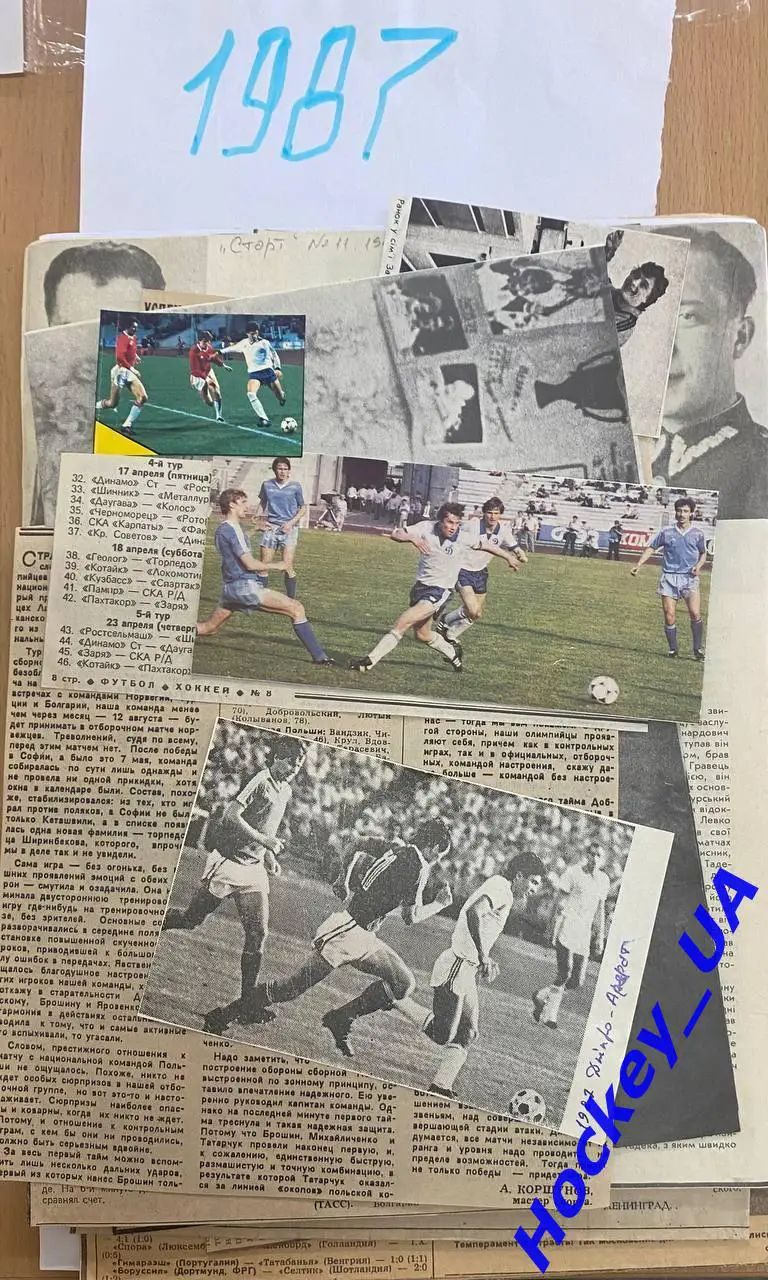 Вырезки из Футбольных газет за 1987 год