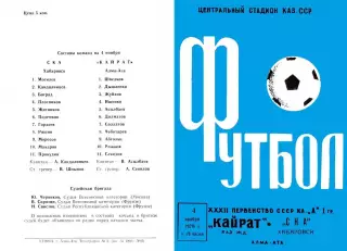 Кайрат Алма-Ата-СКА Хабаровск-04.11.1970 г.