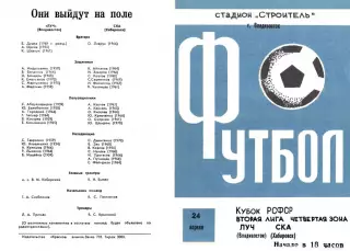 Луч Владивосток-СКА Хабаровск-24.04.1988 г. Кубок РСФСР.