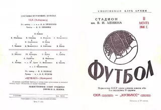 СКА Хабаровск-Кузбасс Кемерово-11.08.1966 г.