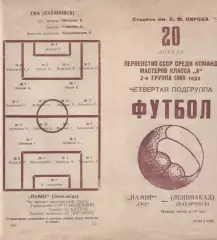 Памир Ленинабад-СКА Хабаровск-20.04.1968 г.