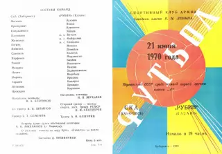 СКА Хабаровск-Рубин Казань-21.06.1970 г.
