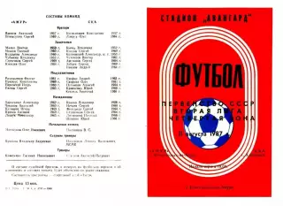 Амур Комсомольск-на-Амуре-СКА Хабаровск-11.08.1987 г.