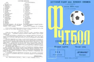 Автомобилист Красноярск-СКА Хабаровск-01.07.1974 г.