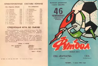 СКА Карпаты Львов-СКА Хабаровск-02.06.1983 г.