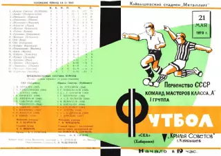 Крылья Советов Куйбышев-СКА Хабаровск-21.05.1970 г.