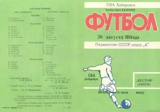 СКА Хабаровск-Бустон Джизак-30.08.1980 г.