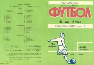 СКА Хабаровск-Факел Воронеж-22.05.1980 г.