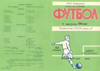 СКА Хабаровск-Днепр Днепропетровск-08.08.1980 г.