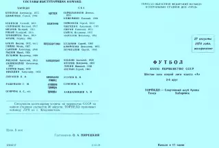 Торпедо Томск-СКА Хабаровск-27.08.1978 г.