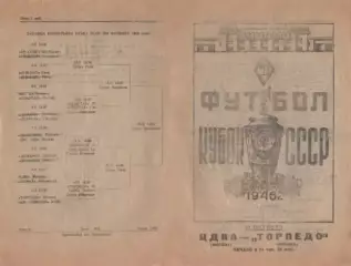 ЦДКА Москва-Торпедо Москва-10.10.1946 г. Кубок СССР.
