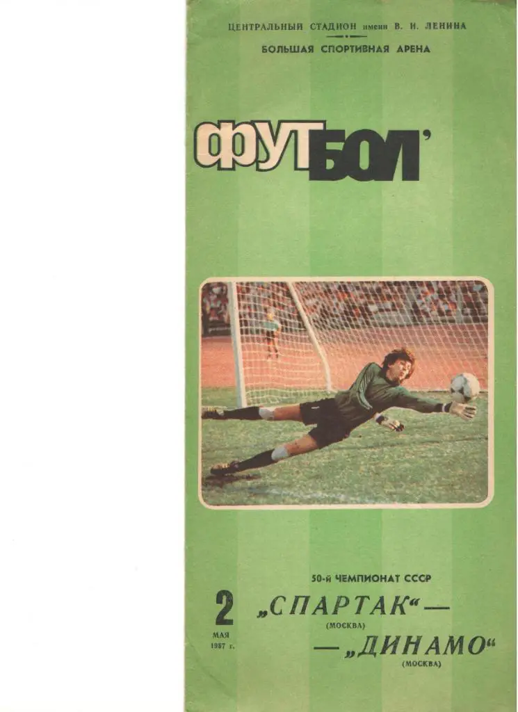 Спартак - Динамо Москва футбол. Чемпионат СССР 02.05.1987 высшая лига