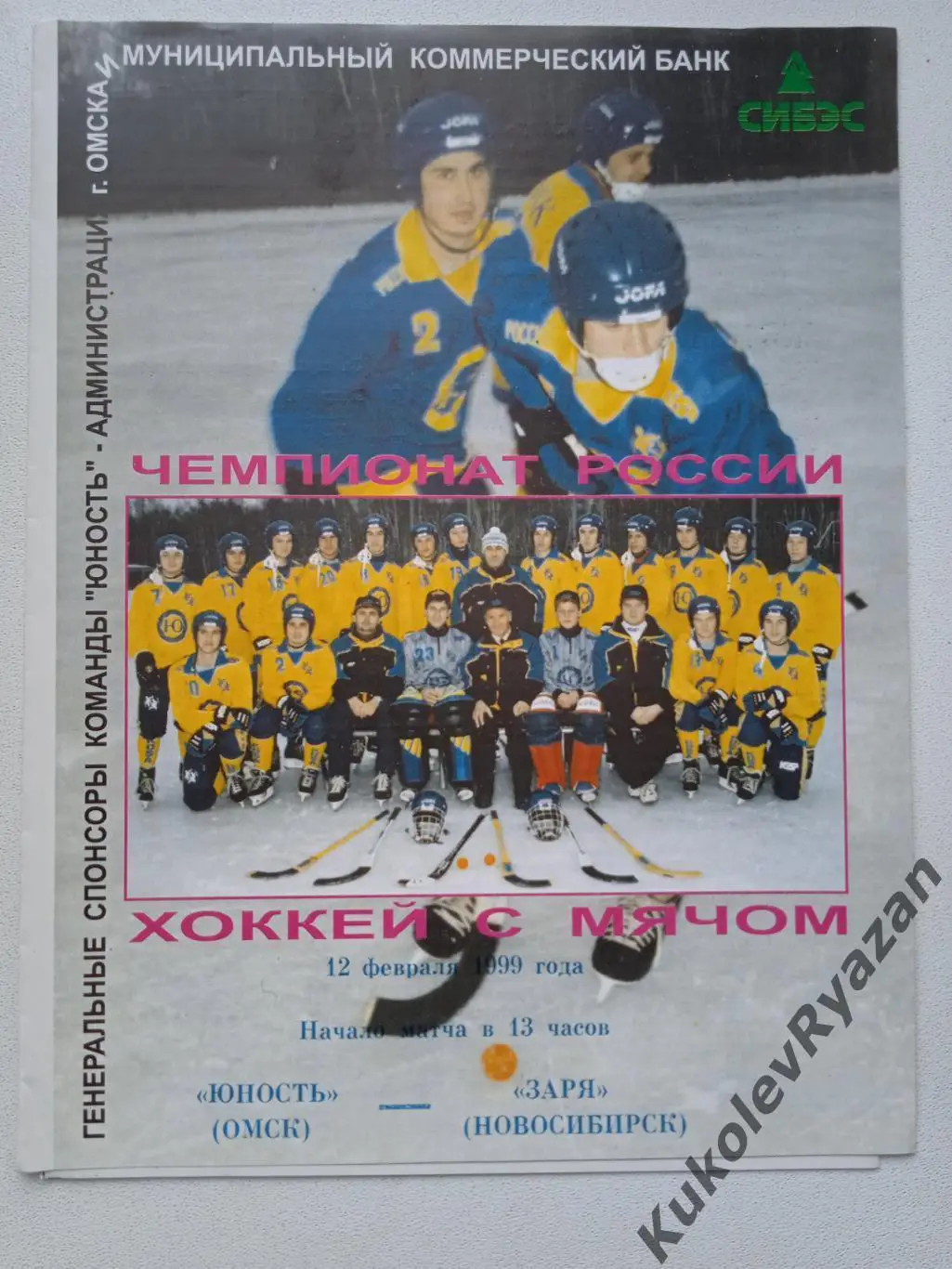 Юность Омск Заря Новосибирск 12.02.1999 бенди