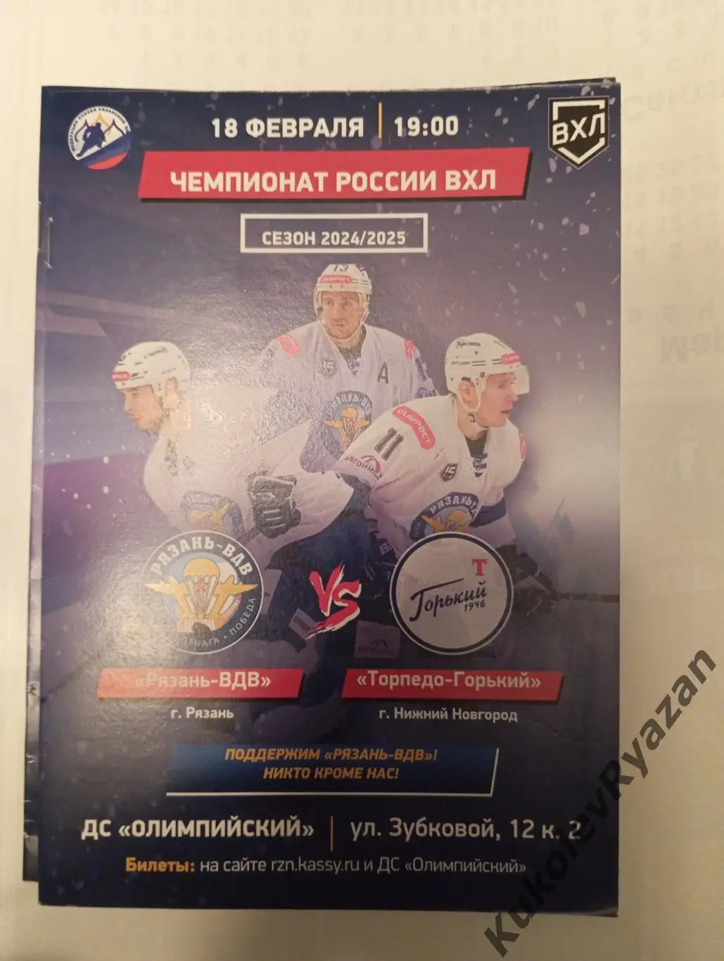Хоккей Рязань-ВДВ -Торпедо-Горький Нижний Новгород ВХЛ 18.02.2025