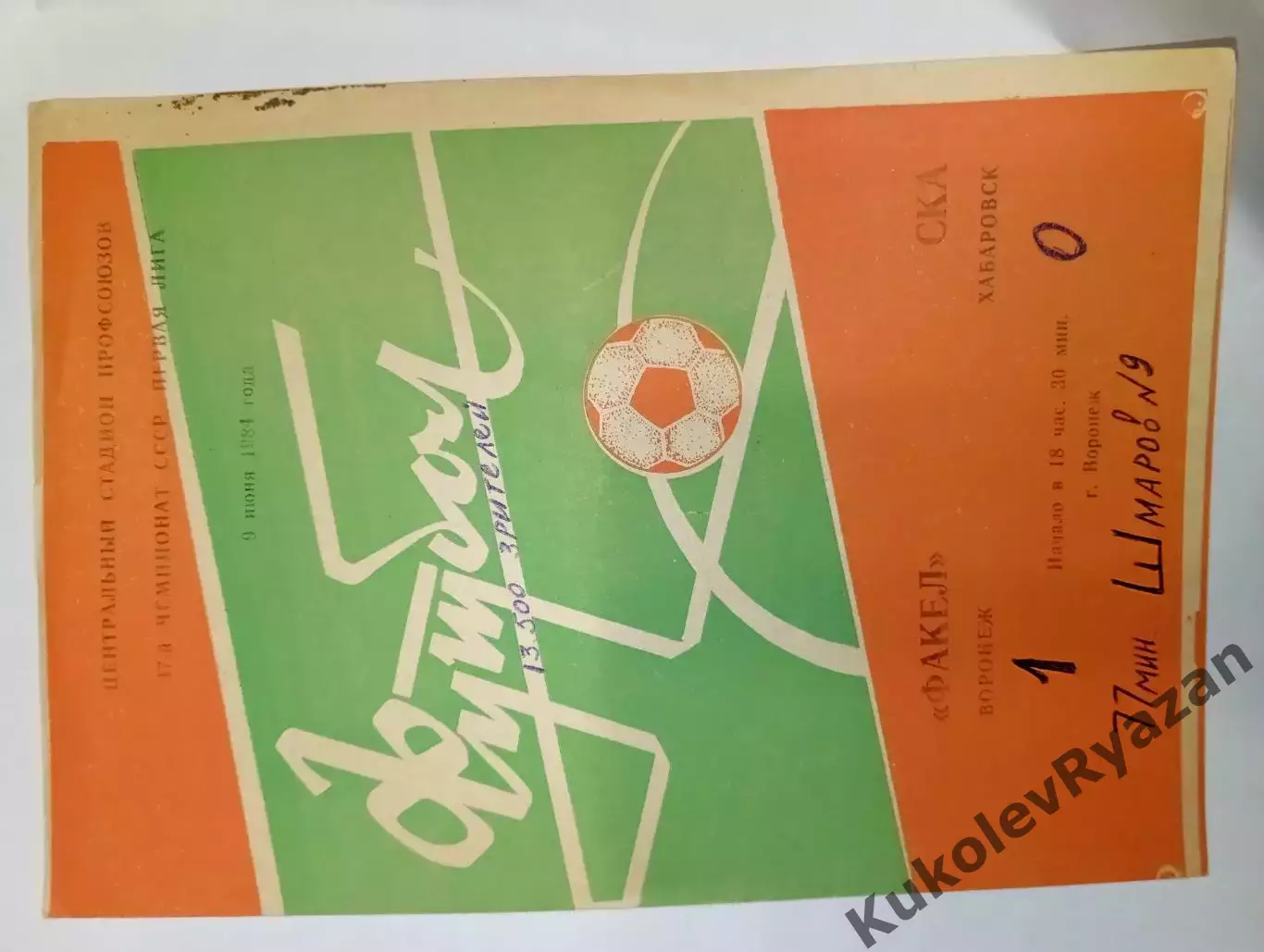 Факел Воронеж СКА Хабаровск 09.06.1984 первая лига Футбол