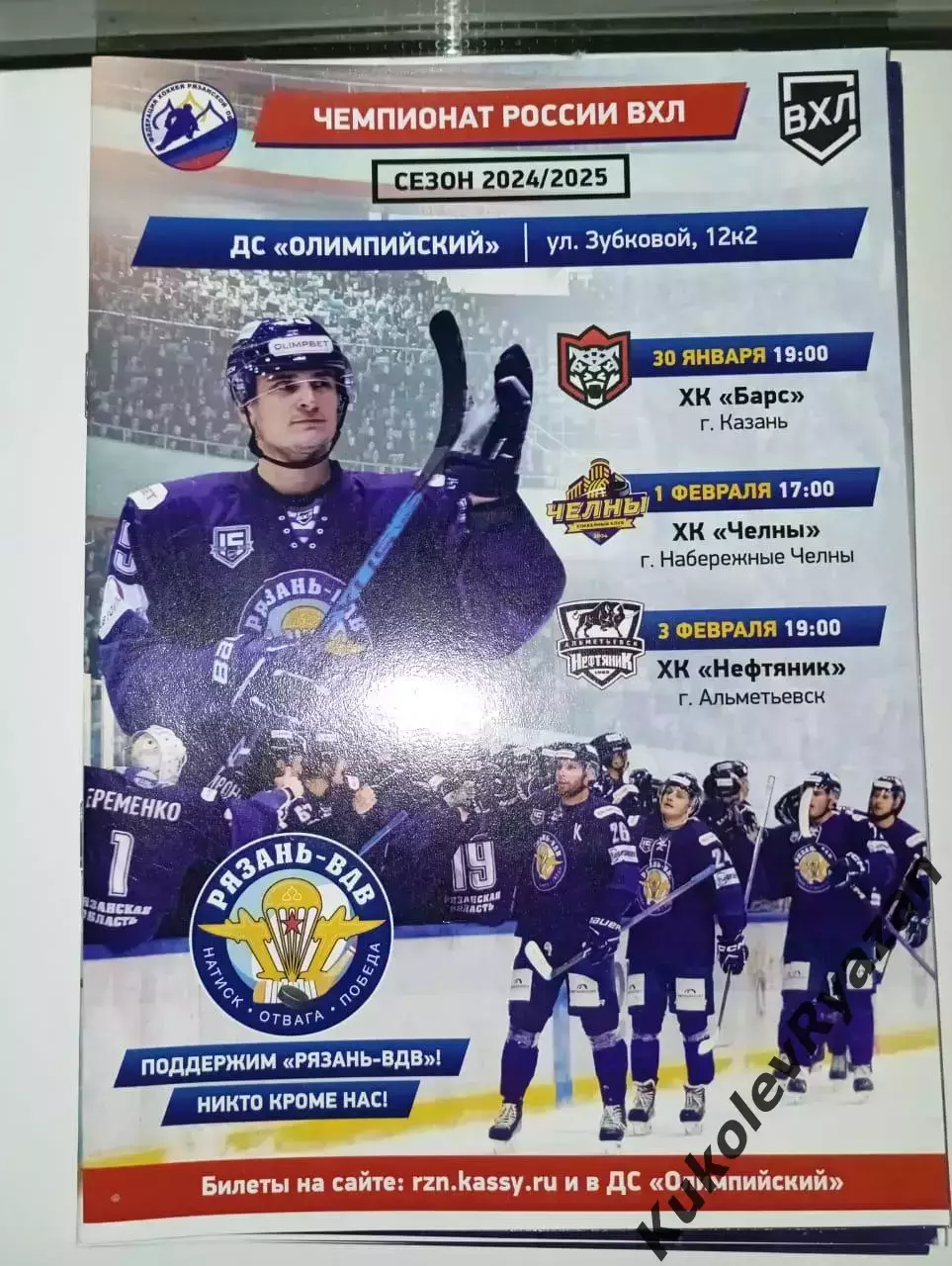 Рязань-ВДВ - Казань, Альметьевск, Набережные Челны Хоккей ВХЛ 2024\2025 не идеал