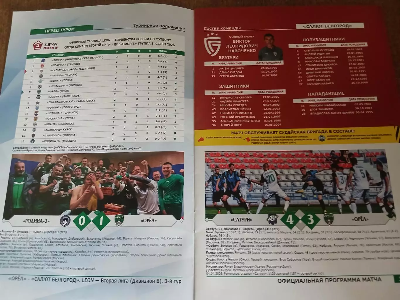 ФК ,,ОРЁЛ,,- САЛЮТ (БЕЛГОРОД) 2026 ГОД 2