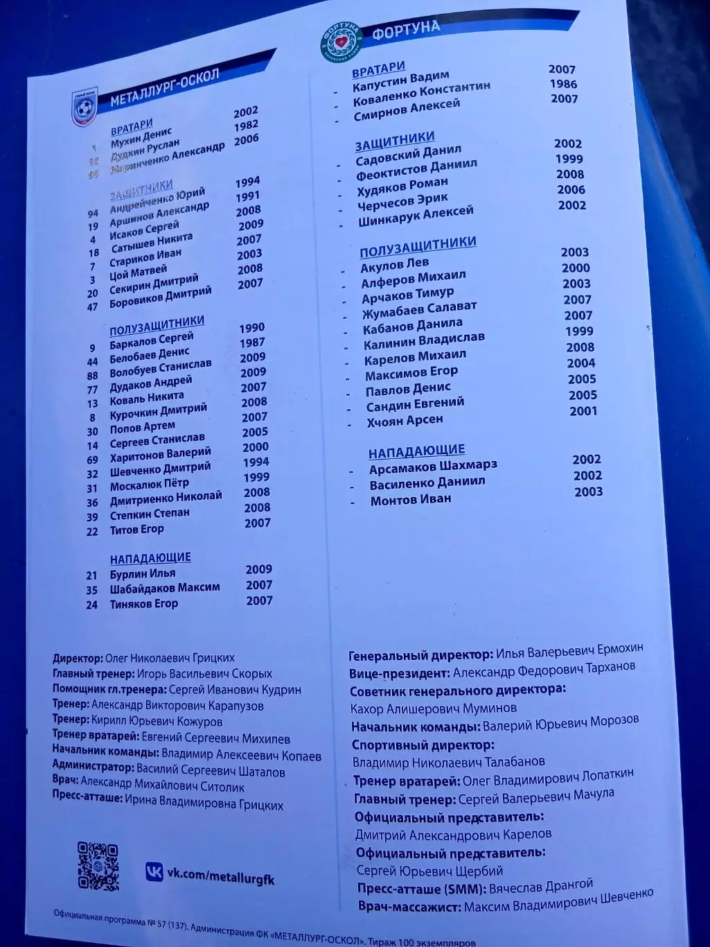 МЕТАЛЛУРГ-ОСКОЛ (СТАРЫЙ ОСКОЛ) -,ФОРТУНА,,(БОРОВСК)) 2026 Г. 2