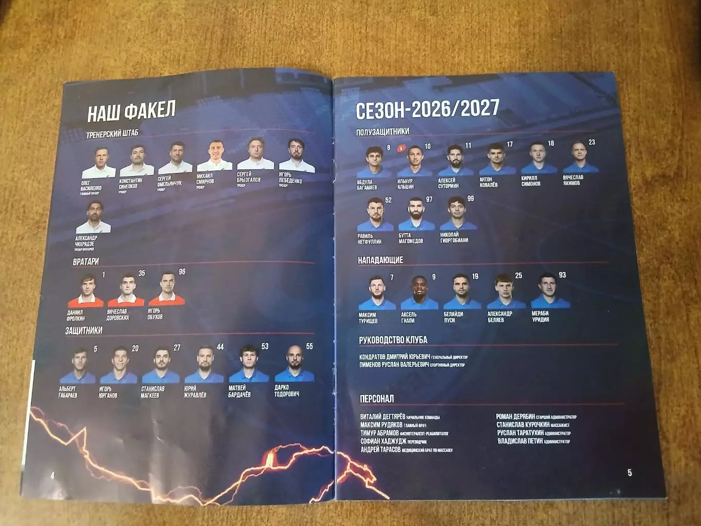 Программка ФАКЕЛ (ВОРОНЕЖ)- ДИНАМО (МОСКВА) 2026 ГОД 1