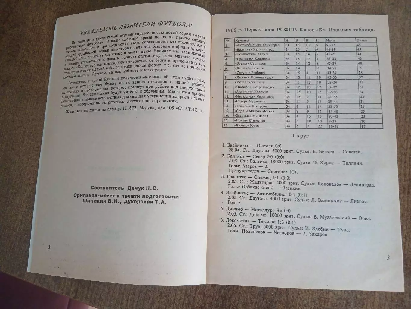 СПРАВОЧНИК-КАЛЕНДАРЬ АРХИВ РОССИЙСКОГО ФУТБОЛА 1992 ГОД 2