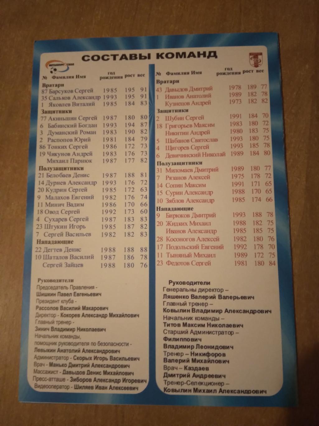 ФК МЕТАЛЛУРГ-ОСКОЛ (СТАРЫЙ ОСКОЛ)- СПАРТАК(ТАМБОВ) 2011-12ГОД 1