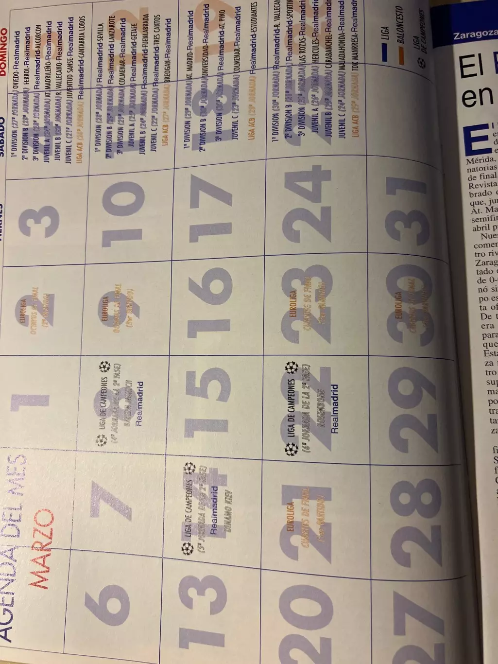 Футбол. Клубный журнал Реал Мадрид - март 2000 1