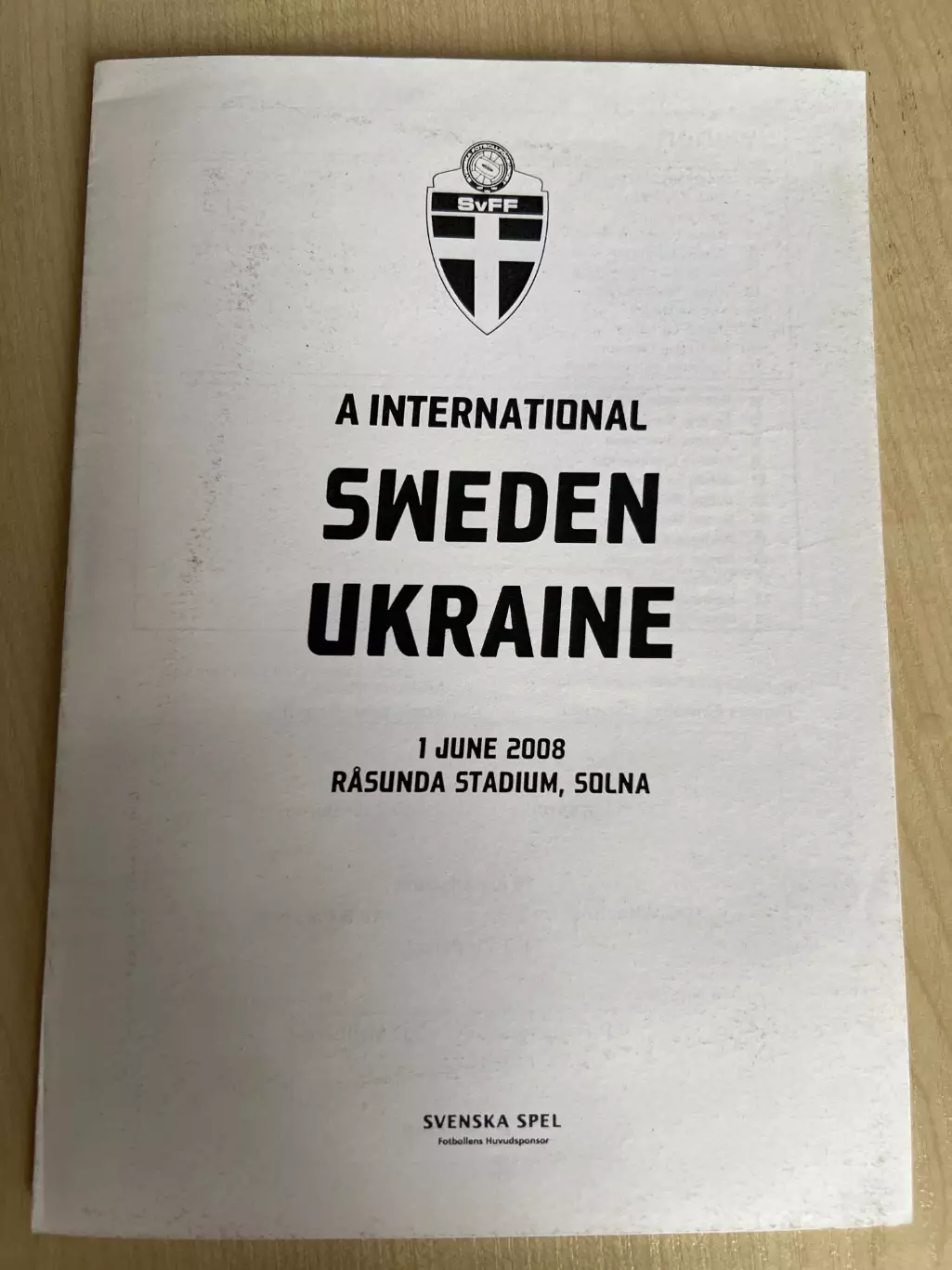 Швеция - Украина 2008 2-й вид офиц