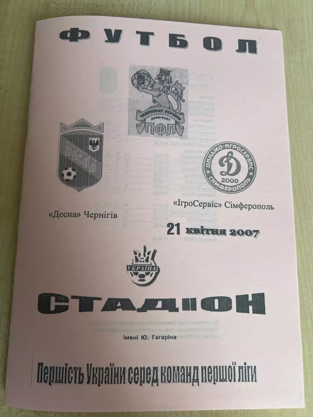 Десна Чернигов - ИгроСервис Симферополь 2006-2007