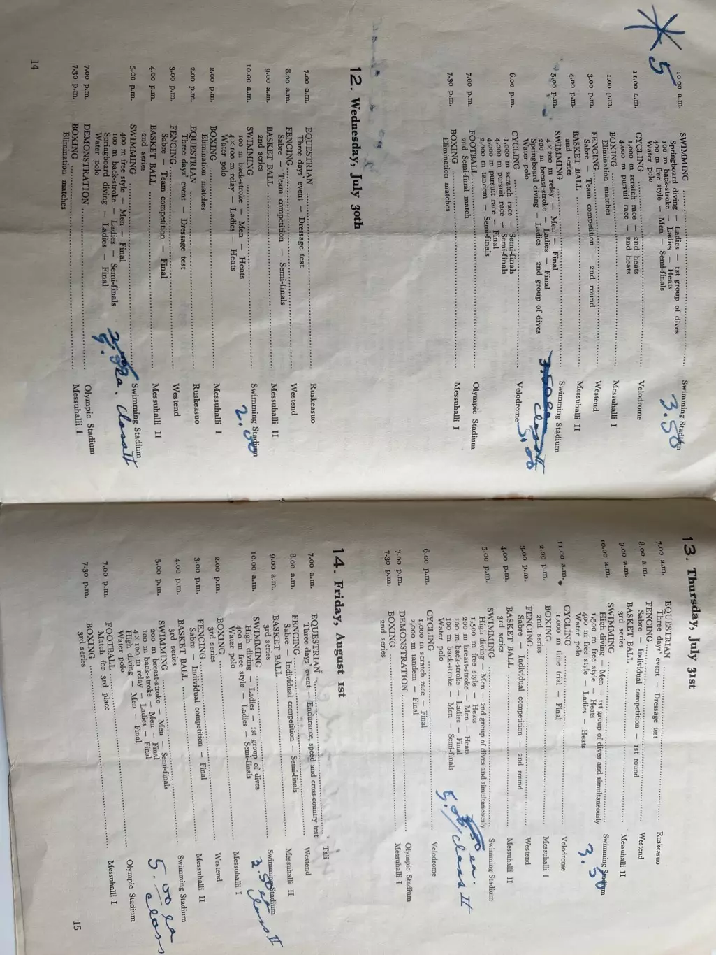 Программа 1952 Олимпиада Финляндия - общая, в тч футбол 2