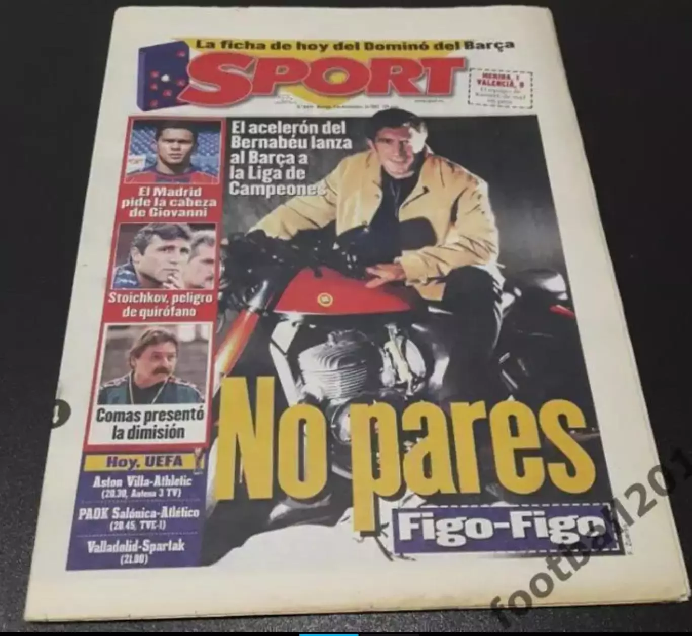 Газета к матчу Вальядолид Испания - Спартак Москва Россия 1997-1998 ЛЧ